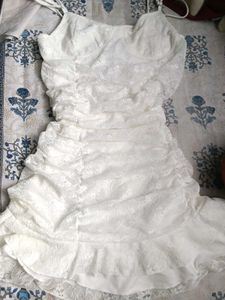 Elegant White Lace Mini Dress