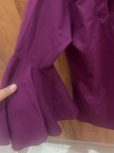 Elegant V-Neck Purple Tunic