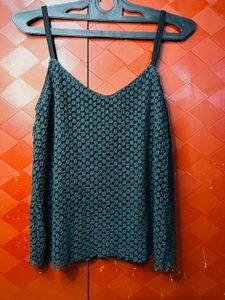 Teal Crocheted Spaghetti Strap Top