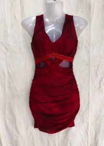 Stunning Ruched Red Party Dress