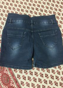 Dark Blue Denim Shorts