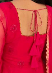 Vibrant Pink Embroidered Anarkali Gown