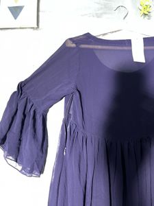 Flowy Purple Bell Sleeve Dress