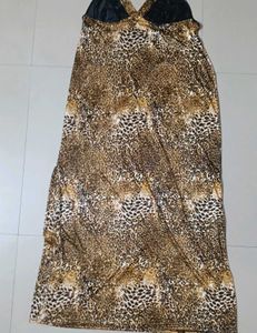 Pack of 2 Women Nighty with Robe (Gold, Black)