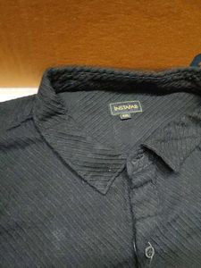 Men's Black Textured Full Sleeves Shirt