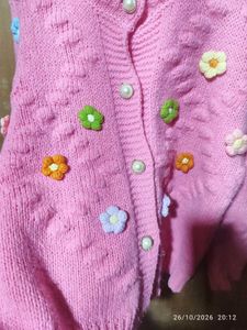 cute korean pink cardigan