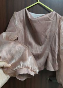 Elegant Sheer Sleeve Blouse