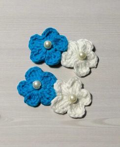 Crocheted Flower Hair Clips Set