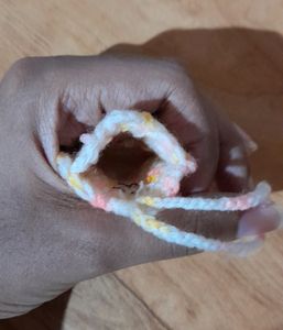 Crochet Mini Teddy Bear Pouch Cum Keychain