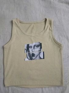 Unique Mona Lisa Print Tank Top