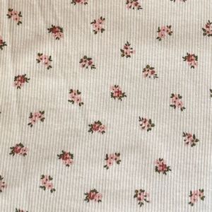 Floral Print Ribbed Square Neck Top