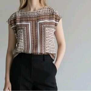 Rachel Roy Printed Cap Sleeve Top