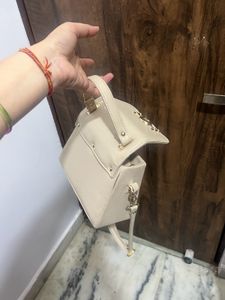 Chic Cream Structured Handbag