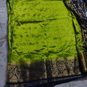 Elegant Green and Blue Border Saree