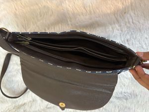 Boho Print Crossbody Bag with Pearl Strap