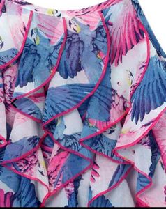 Chic Ruffled Floral Print Top