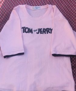 Light Pink Peach Colour Losse Fit Oversized Tshirt