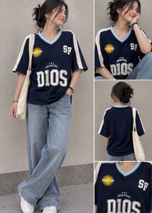Trendy navy blue oversized T-shirt 💙