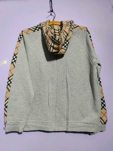 Burberry Grey Zip-Up Hoodie