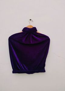Velvet Halter Neck Purple Top ( Women's)