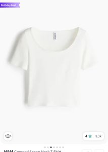 H&M Cropped Scoop Neck T-Shirt