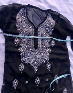 Elegant Black Chikankari Kurta