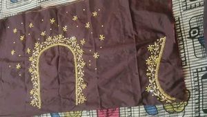 Hand Maggam Work Brown Blouse