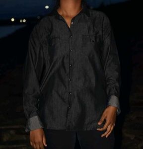 Classic Black Denim Shirt