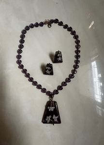 Stunning Amethyst &amp; Diamond Necklace Set