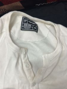 Men's White Henley Shirt