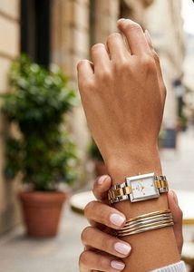 Titan Two-Tone Rectangular Women's Watch