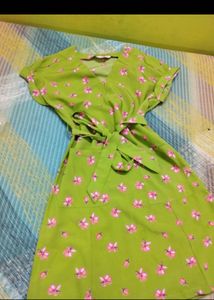 Green Floral Print Maxi Dress