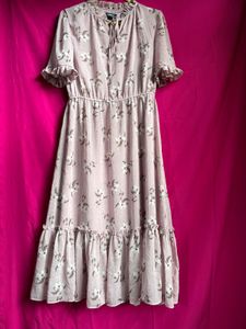 Light Pink Floral Midi Dress