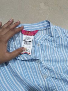Blue Stripe Shirt &amp; Denim pant Set