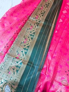 Pink Banarasi Silk Saree