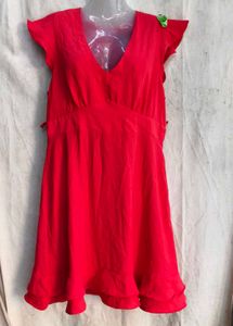 5129. Vibrant Red Mini Dress
