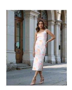 Trendy Pastel Tie-Dye One-Shoulder Dress
