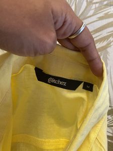 Chic Yellow Sleeveless Wrap Top