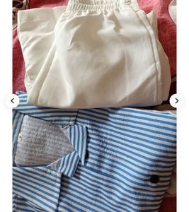 4-5 yrs blue striped shirt &amp; shorts
