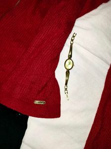 Authentic CK cherry red zip up cardigan