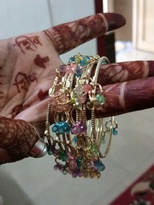 Colorful Beaded Bangle Set