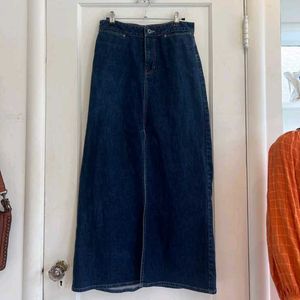 Dark Wash Maxi Denim Skirt