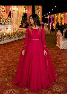 Elegant Pink Anarkali Gown