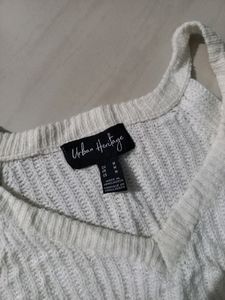Cold-Shoulder Woolen Sweater