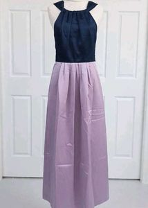 With freebies 🫶 Chic Navy &amp; Lavender Maxi Dress