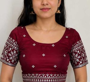 Maroon Embroidered Blouse