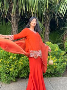 Elegant Orange Kurta Set with Dupatta