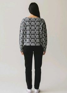 Geometric Print Open Front Jacket
