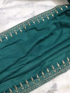 Embroidered Palazzo with attached Pallu