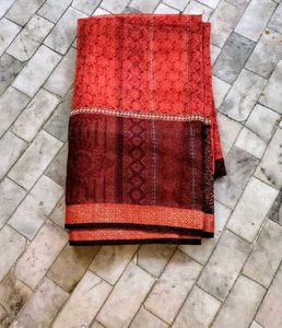 Red Floral embroidery Saree